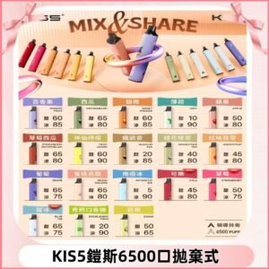 鎧斯KIS5一次性 6500口磁吸式 自由混搭拋棄式電子煙#18個口味#